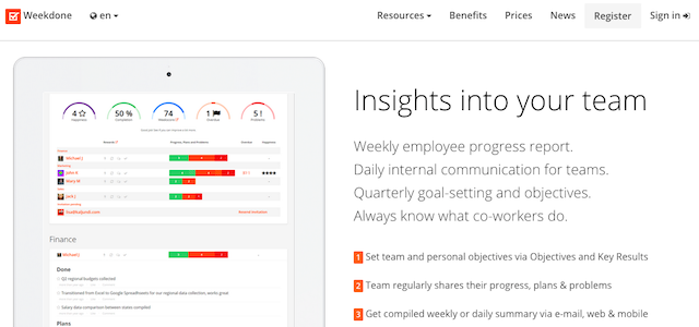 Top 10 Team Collaboration Tools: Weekdone