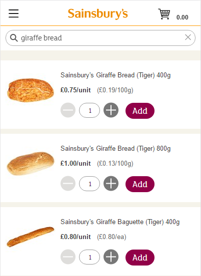 Sainsbury's Giraffe Bread