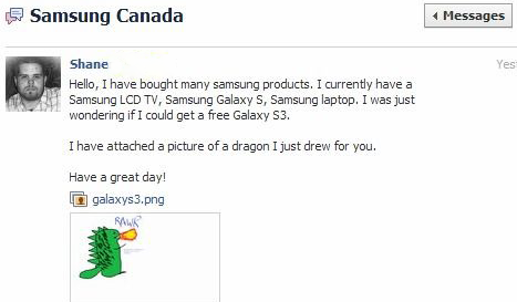 Dinosaur Message to Samsung